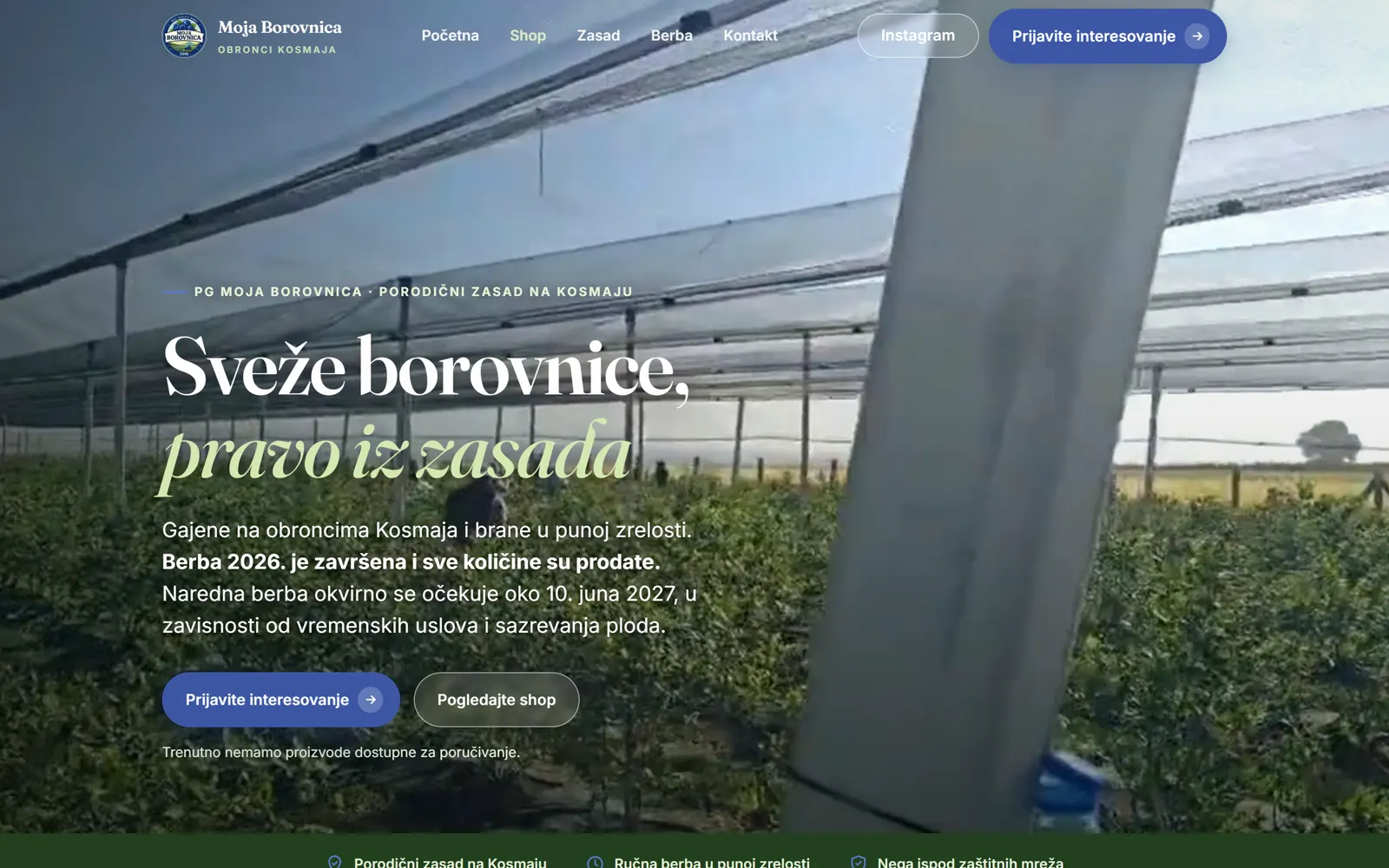 Početna strana sajta Moja Borovnica