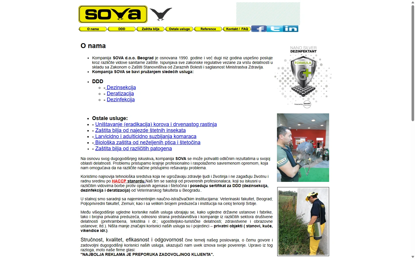 DDD SOVA — arhivski prikaz stare verzije sajta